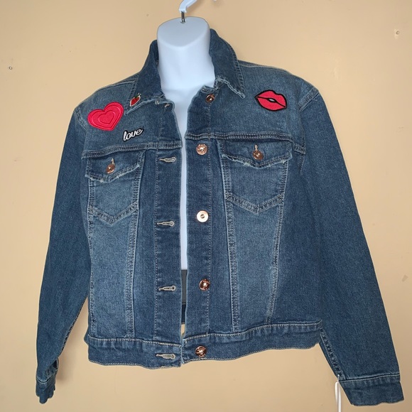 Candies denim jacket with patches NWT - Picture 3 of 9